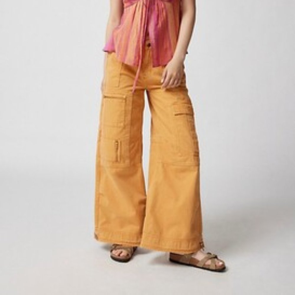 Urban Outfitters BDG Extreme Wide Leg Utility Jean In Mustard